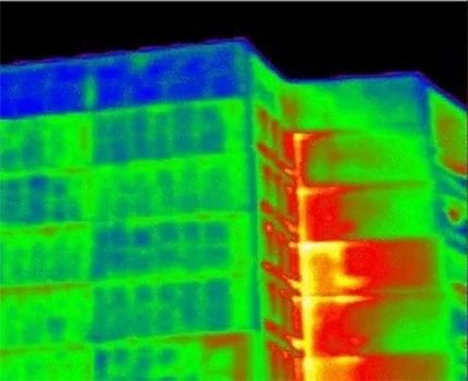 Теплопотери здания в инфракрасном спектре