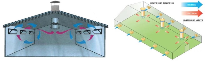 Естественная организация вентиляции в цеху