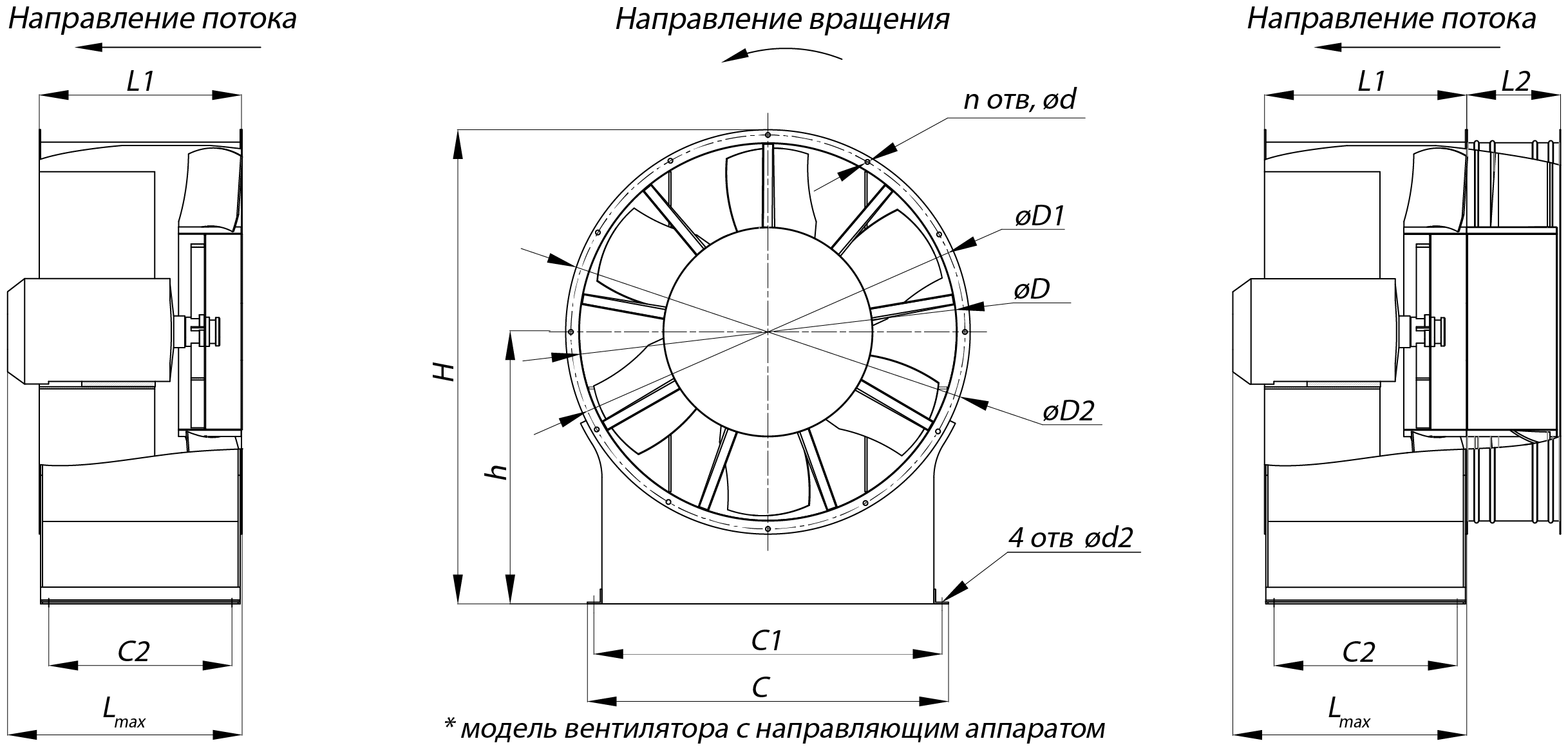 Осевой вентилятор для подпора ВО 25-188 ДУ №9,0